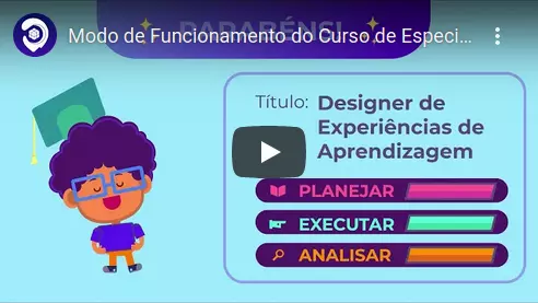 Vídeo youtube - Modo de Funcionamento do Curso de Especialização